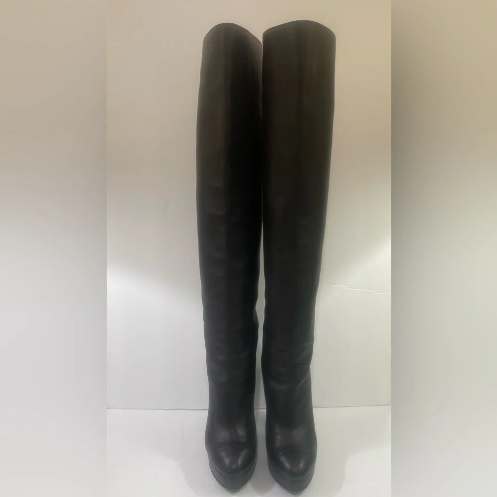 Chanel Cap Toe Over the Knee Platform Boots - Picture 9 of 16
